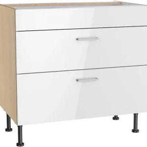 Bestpreis KOCHSTATION Kochfeldumbauschrank »KS-Lucy« Breite 90 cm, mit 2 Auszügen, Soft-Close, höhenverstellbare Füße