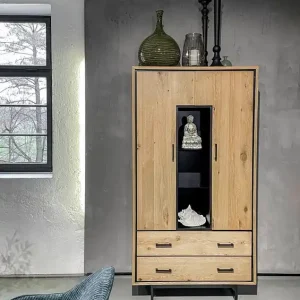 Angebot Gutmann Factory Vitrine mit 2 Schubkasten und 2 Türen, Breite/Höhe 100/190 cm