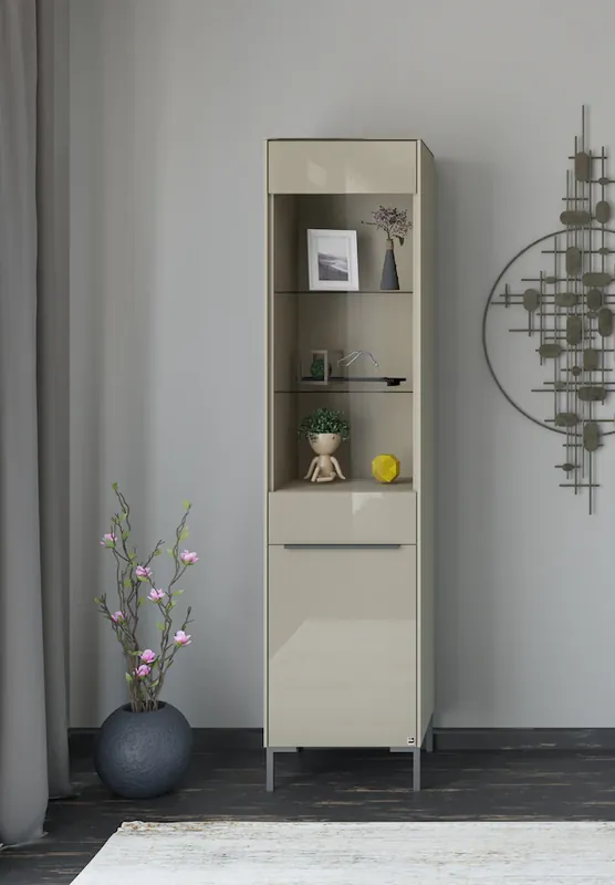 set one by Musterring Standvitrine »Reno« 1 Stk. tlg. Mit Winkelfuß in diversen Farben, 199 cm Höhe & Farbauswahl Begrenztes Angebot