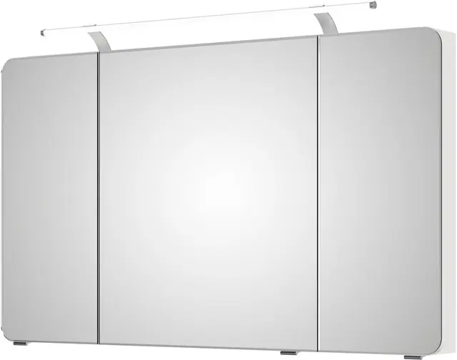 Saphir Spiegelschrank »Serie 4005 Badezimmer-Spiegelschrank inkl. LED-Aufsatzleuchte« Badschrank 120 cm breit, 3 Türen, 6 Glas-Einlegeböden, inkl Türdämpfer Top-Preis