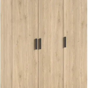 Vipack Kleiderschrank »SAM mit 3 Drehtüren, 1 Kleiderstange, 7 Fächer, universell einsetzbar« (B/H/T ca. 150,5x199,2x59 cm) Türen mit Soft-Close,Pflegeleichte Oberfläche in Eiche Dekor Neu Im Sortiment