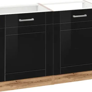 Wochenendangebot KOCHSTATION Spülenschrank »KS-Tinnum« 120 cm breit, MDF-Fronten, Metallgriffe, inklusive Einbauspüle