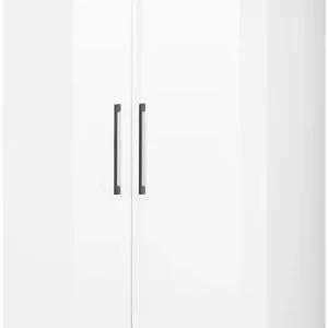 Schnäppchen OTTO home Kleiderschrank »Sylt Schlafzimmerschrank Garderobe Schrank Bestseller hochglanz« hochwertige Metall Griffe in schwarz,Drehtürenschrank mit perfekter Innenausstattung, Breite 80cm