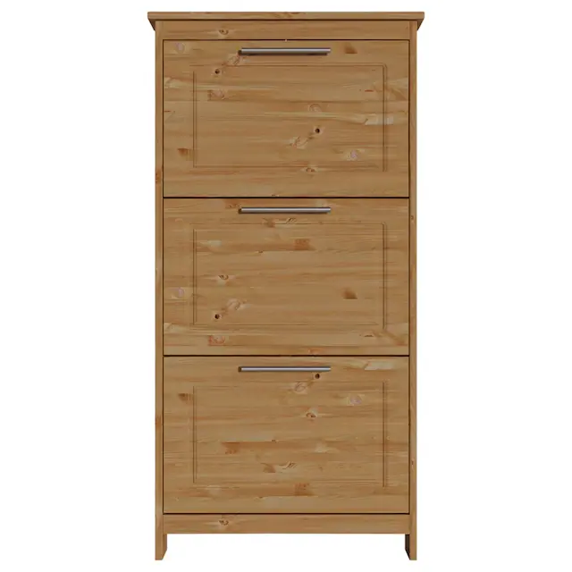 Jetzt Bestellen OTTO home Schuhkipper »Lukas, Schuhkommode, schmal, Schuhregal, Schuhorganizer« aus massiver Kiefer, dekorative Fräsungen, Breite 60 cm