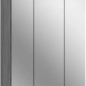 welltime Badezimmerspiegelschrank »LUCCA, TOPSELLER!, Breite 60cm, inkl. LED Beleuchtung, 3 Spiegeltüren« Set, 2 Stk. tlg. Badmöbel, Badschrank, Schrank, Wandschrank, Bad, Badezimmer Ausverkauf