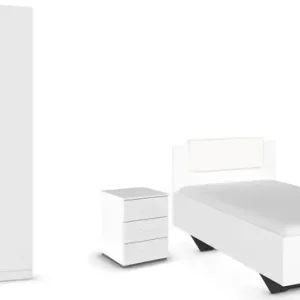 Sonderaktion rauch Schlafzimmer-Set »Komplettzimmer Komplettschlafzimmer Schlafzimmer-Set (3-St.) MAIKA« Set, 3 Stk. tlg. Schrank 3 Breiten, 2 Höhen, Bett 100 cm,Nachttisch MADE IN GERMANY