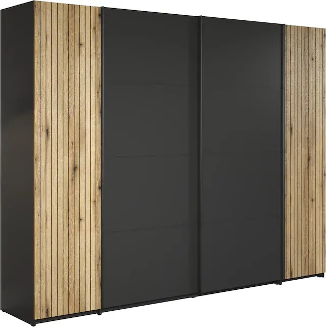 Expressversand INOSIGN Schwebetürenschrank »Estepona« Kleiderschrank in Grau/Eiche wahlweise mit Passepartout/Einlegeböden