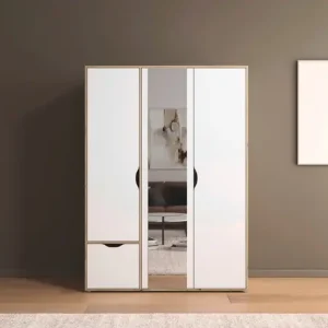 Online Kaufen rauch Drehtürenschrank »Kleiderschrank Schrank Garderobe Wäscheschrank NARAI mit Schubladen« in 3 verschiedenen Ausstattungen BASIC/CLASSIC/PREMIUM,Griffausfräsungen für eine grifflose Optik TOPSELLER MADE IN GERMANY