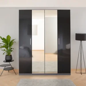 Bestseller rauch Drehtürenschrank »Kleiderschrank Schrank Garderobe KOLUNA Hochglanz-Front und Spiegel« Breiten 181/226/271/315 cm Höhen 210/229 cm,Hochglanzfront mit Spiegel, inkl. 2 Innenschubladen sowie extra Böden