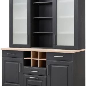 KOCHSTATION Küchenbuffet »KS-Stockholm« hochwertige MDF-Fronten, 2 Glasrahmentüren, 200 cm hoch, viel Stauraum Letzte Chance