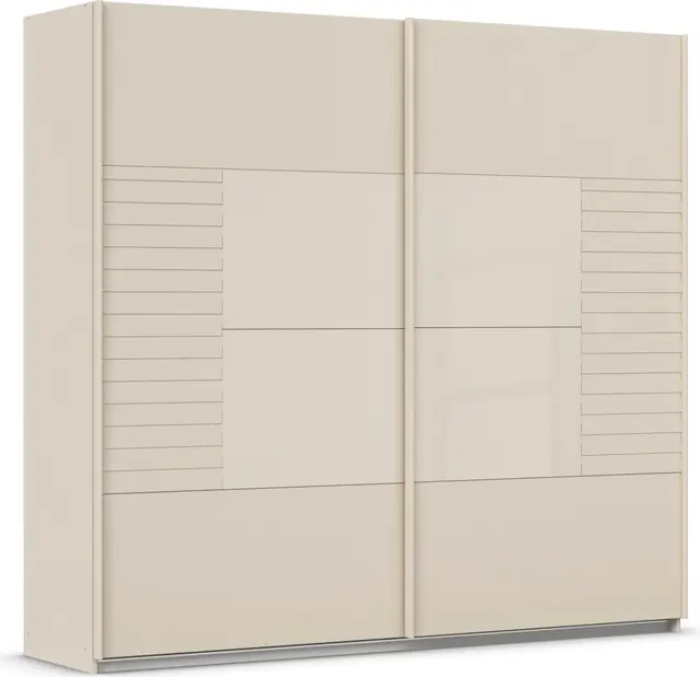 rauch Schwebetürenschrank »Kleiderschrank Schrank Garderobe Schlafzimmerschrank RUGA« Auflagen in moderner Lamellen-Optik, mit Glasauflagen MADE IN GERMANY Sonderaktion
