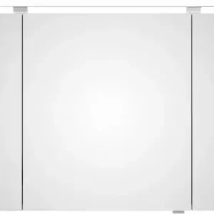 Finale Aktion Saphir Badezimmerspiegelschrank »Serie 4010 Badezimmer-Spiegelschrank inkl. LED-Aufsatzleuchte« Badschrank 140 cm breit, 3 Türen, 6 Glas-Einlegeböden, inkl Türdämpfer