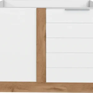 Neue Kollektion KOCHSTATION Eckunterschrank »KS-Luhe« 120 cm breit, hochwertige MDF-Fronten mit waagerechter Lisene