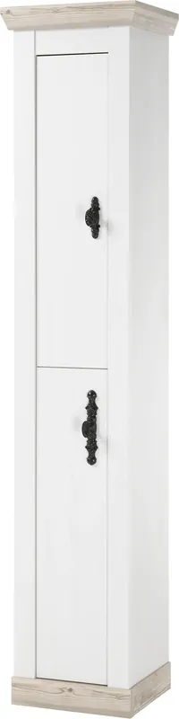 Jetzt Bestellen Home affaire Hochschrank »Florenz, Badschrank im Landhausstil, Schrank mit Metallgriffen« in Pinie Weiß, mit ausreichend Stauraum hinter Drehtüren