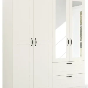 rauch Drehtürenschrank »Cottage by Quadra Spin« in skandinavischem Landhausstil, mit Schubladen und Spiegel Sale