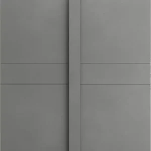 Home affaire Schwebetürenschrank »Jupiter, Schiebetürenschrank in Steingrau« 2 Breiten, moderne Griffblende, Metallgriffleisten, 22 mm Böden Angebot