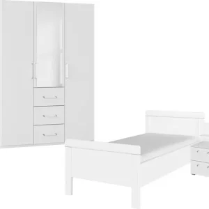 Günstig rauch Schlafzimmer-Set »Komplettschlafzimmer Schlafzimmer EVELYN« Set, inkl. SOFT-CLOSE-FUNKTION, 3 Stk. tlg. Schrank und Bett in 2 Breiten, Nachttisch mit Paneel MADE IN GERMANY