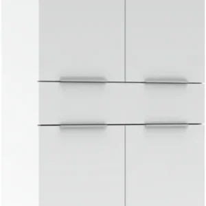 Finale Aktion Innostyle Aktenschrank »Büroschrank Santorin, 80/198/38 cm ( B/H/T)« 1 Stk. tlg. 4 türig, 1 Schubkasten, Softclose, Klarglas, ABS Schutzkante