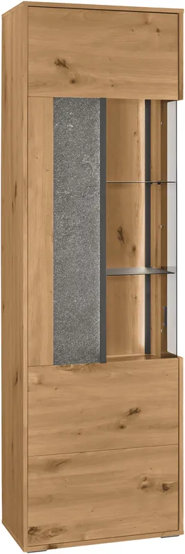 Bestseller set one by Musterring Vitrine »Deltona« mit Sandsteinelement, inkl. Beleuchtung, zwei Farben, B64 x H204 cm