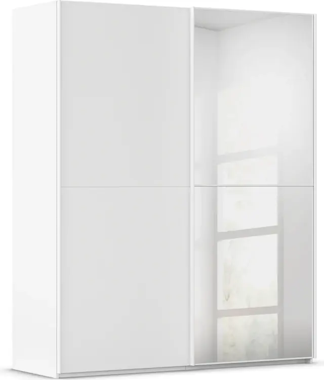 rauch Schwebetürenschrank »Kleiderschrank Schrank Garderobe Schlafzimmerschrank SCALE-DUO« edle zweigeteilte Türen, Spiegel und 3 Zierleisten MADE IN GERMANY Direkt Vom Hersteller