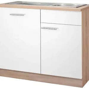 wiho Küchen Spülenschrank »Montana« 110 cm breit, inkl. Tür/Griff/Sockel für vollint. Geschirrspüler Neue Ware