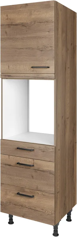 nobilia® Backofenumbauschrank »"Structura", Ausrichtung wählbar, mit Schublade und zwei Auszügen und« einer Tür, vormontiert, Breite/Höhe: 60/216,6 cm Saisonangebot