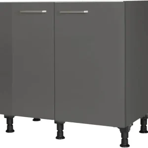 nobilia® Spülenschrank »"Flash", vormontiert, mit höhenverstellbaren Sockelfüßen,« Breite 90 cm Günstig