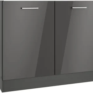 KOCHSTATION Spülenschrank »KS-Milan« Spülenschrank 100 cm, matte oder hochglänzende Fronten Highlight