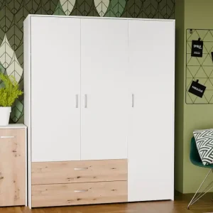 Super-Preis FORTE Kleiderschrank »Culgoa« Drehtürenschrank, Stauraum, 2 Schubkästen, variable Einlegeböden