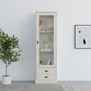 OTTO home Vitrine »Schröder« mit 1 Schiebetür, 2 Schubkästen, aus massivem Kiefernholz, Breite 55cm Saisonangebot