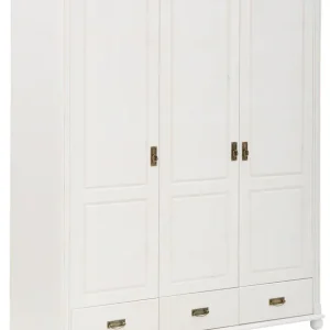 Top-Preis OTTO home Kleiderschrank »"Aimo", 3 türig, Landhausstil, Kassetten« B/H/T ca. 152/191/59 cm,aus Massivholz; FSC®-Holz, Messinggriffe, Schubladen, stabile Qualität