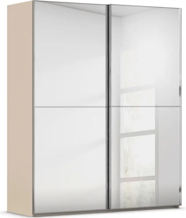 rauch Schwebetürenschrank »Kleiderschrank Schrank Garderobe Schlafzimmerschrank SCALE-DUO« edle zweigeteilte Türen Spiegelfront und 3 Zierleisten MADE IN GERMANY Preisknaller