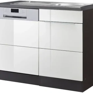 KOCHSTATION Spülenschrank »KS-Brindisi« 110 cm breit, inkl. Möbeltür für Geschirrspüler sowie Einbauspüle Preisreduziert
