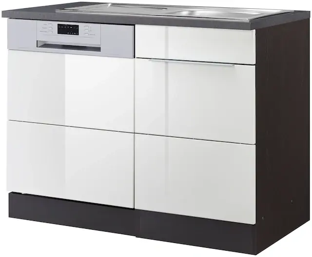 KOCHSTATION Spülenschrank »KS-Brindisi« 110 cm breit, inkl. Möbeltür für Geschirrspüler sowie Einbauspüle Preisreduziert