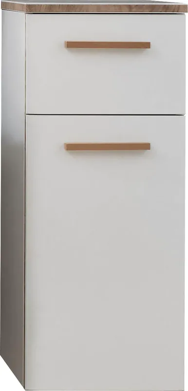 Saphir Unterschrank »Quickset 931 Badschrank in Weiß Glanz, 1 Tür, 1 Schublade, 30 cm breit« Badezimmer-Unterschrank inkl. Türdämpfer, Holzgriff Eiche Jetzt Kaufen