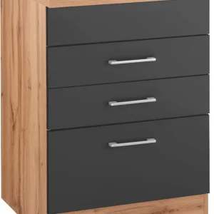 KOCHSTATION Kochfeldumbauschrank »KS-Colmar« 60 cm, mit Metallgriff, 2 Schubkästen und 1 Auszug Top-Preis