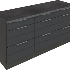 Begrenztes Angebot KOCHSTATION Unterschrank »KS-Luhe« 180 cm breit, für viel Stauraum, MDF-Fronten mit waagerechter Lisene