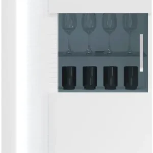 Home affaire Vitrine »Viborg, Höhe 148cm, ink. vertikaler Frontbeleuchtung, li/re montierbar« 1 Tür, 5 Fächer, 1 Glaseinlegeboden, 1 höhenverstellbarer Einlegeboden Aktuell