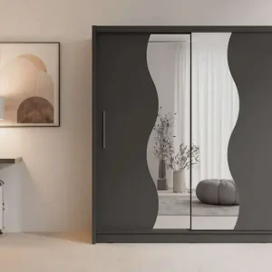 Top-Seller Home affaire Kleiderschrank »JULIETTA Schiebetürenschrank mit 10 Fächer, Kleiderstange und Spiegel« Garderobe mit 2 Schwebetüren und Spiegel, Maße B/T/H: 205/63/215 cm