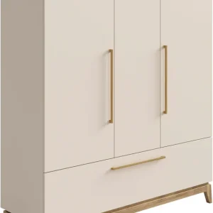 Markenprodukt PAIDI Kleiderschrank »STIENE in Beige oder Grau, 3 Türen und 1 Schublade mit Soft-Close« B/H/T ca. 170/200/57cm,inkl Kleiderstange + Einlegeböden, Kleiderschrank mit Eiche Massivholz