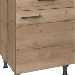 nobilia® Kochfeldumbauschrank »"Structura", mit Schukasten und Tür, Ausrichtung wählbar« vormontiert, Breite 60 cm Neuheit