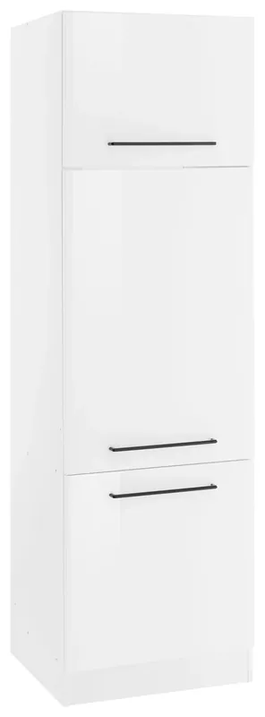 Neuheit KOCHSTATION Kühlumbauschrank »KS-Tulsa« 60 cm breit, 200 cm hoch, 3 Türen, schwarzer Metallgriff