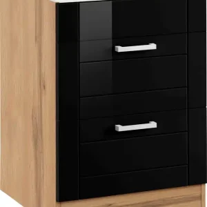 Preisreduziert KOCHSTATION Kochfeldumbauschrank »KS-Tinnum« 60 cm breit, 2 Auszüge, Metallgriffe, MDF Fronten