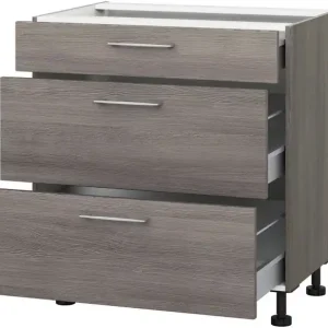 KOCHSTATION Kochfeldumbauschrank »KS-Trea U2AS80-H« mit drei Schubkästen, Breite 80 cm, Höhe 75 cm Highlight