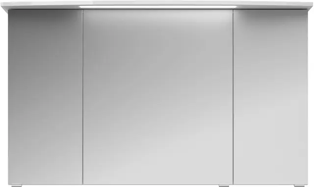 Saphir Badezimmerspiegelschrank »Serie 4010 Badezimmer-Spiegelschrank inkl. LED-Beleuchtung im Kranz« Badschrank 122 cm breit, 3 Türen, 6 Glas-Einlegeböden, inkl Türdämpfer Bestpreis