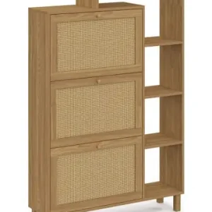 Geprüft IDOMYA Essentials Schuhschrank "Erin" in Hellbraun - (B)86,5 x (H)133,5 x (T)23,5 cm günstig kaufen | limango