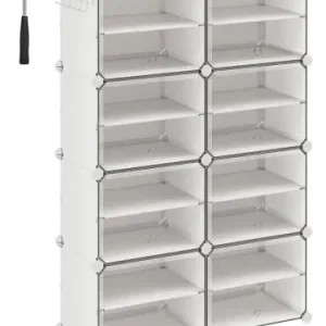 Heißes Angebot SONGMICS Schuhschrank in Weiß/ Transparent - (B)124 x (H)94 x (T)32 cm günstig kaufen | limango