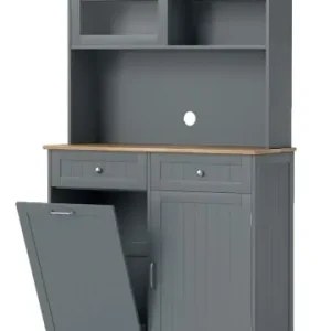 Beliebt COSTWAY Küchenschrank für 45 L Mülleimer 100 x 34 x 172 cm in Grau günstig kaufen | limango