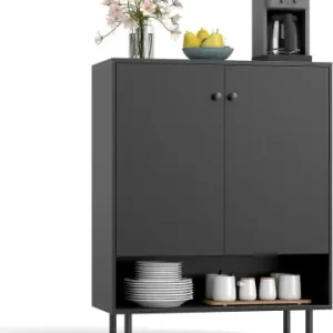Sonderangebot COSTWAY Sideboard Holz in Schwarz günstig kaufen | limango