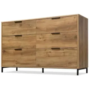 Top-Preis ABRIHOME Kommode in Dunkleiche mit 6 Schubladen, 120x40x76 cm günstig kaufen | limango